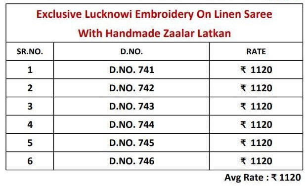 Lucknowi 4 By Stylewell 741-746 Designer Sarees Catalog